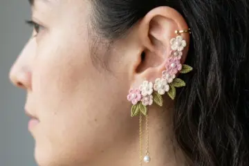 Cherry Blossom Ear Cuff Free Crochet Pattern
