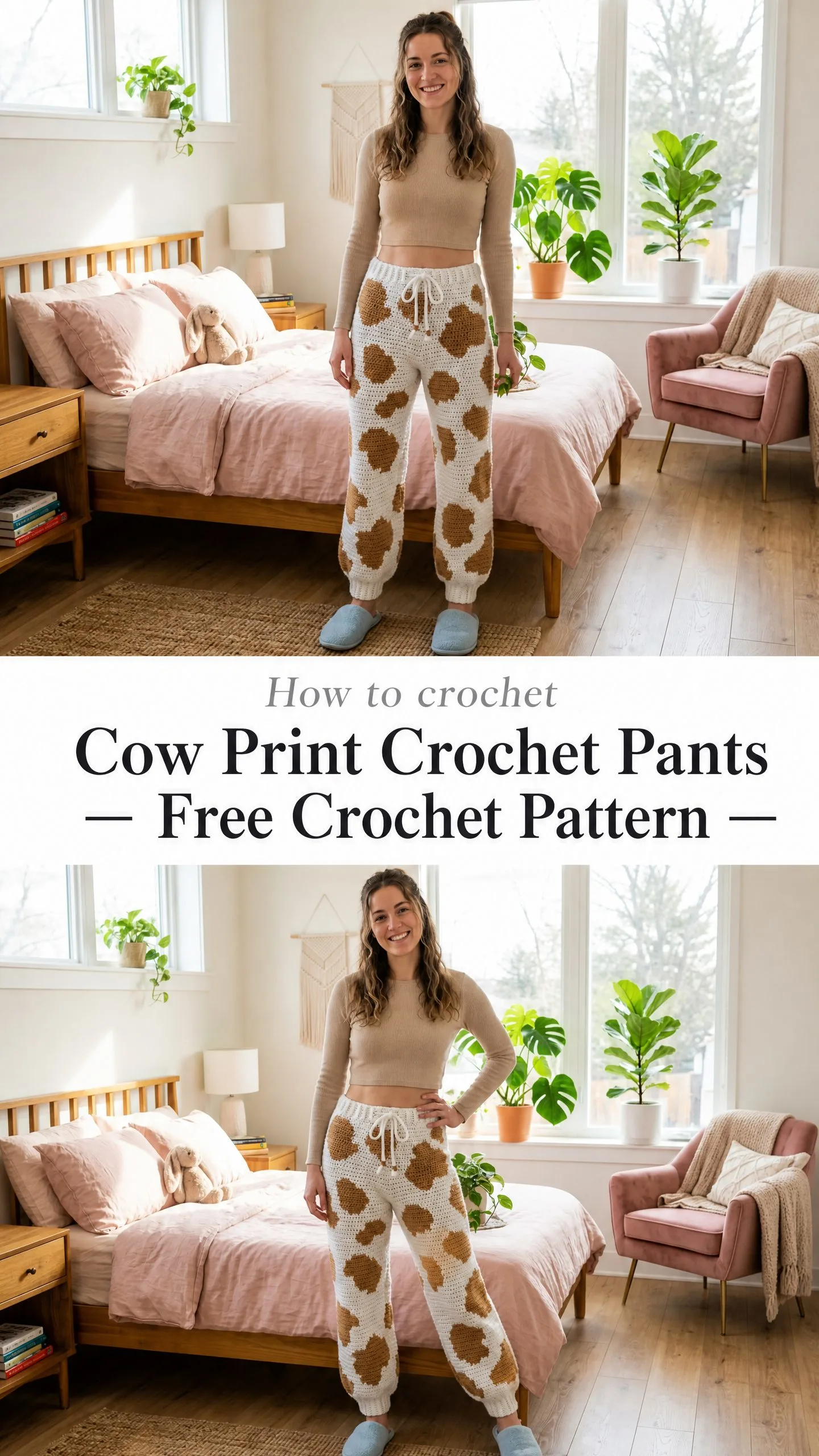 Cow Print Crochet Pants Free Crochet Pattern