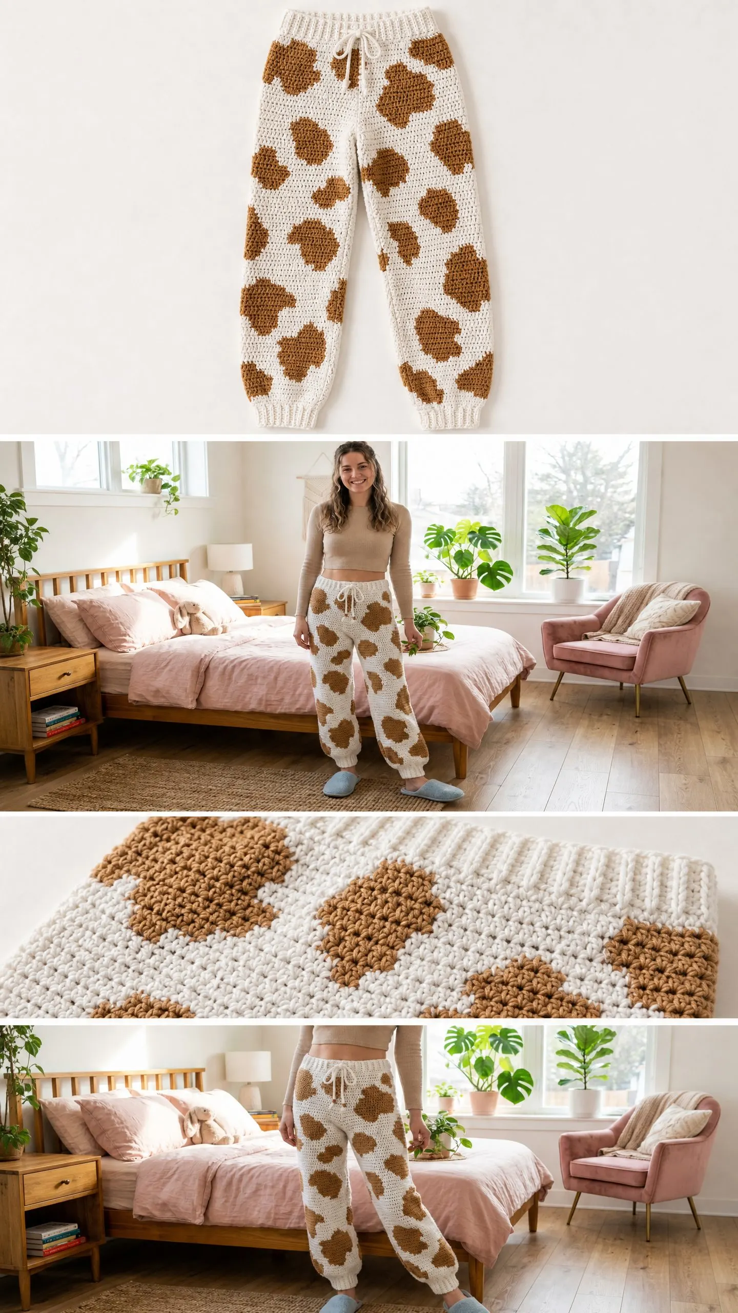 Cow Print Crochet Pants Free Crochet Pattern