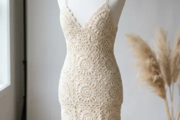 Cream Granny Square Mini Dress Free Crochet Pattern