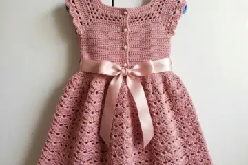 Dusty Rose Lace Toddler Dress Free Crochet Pattern