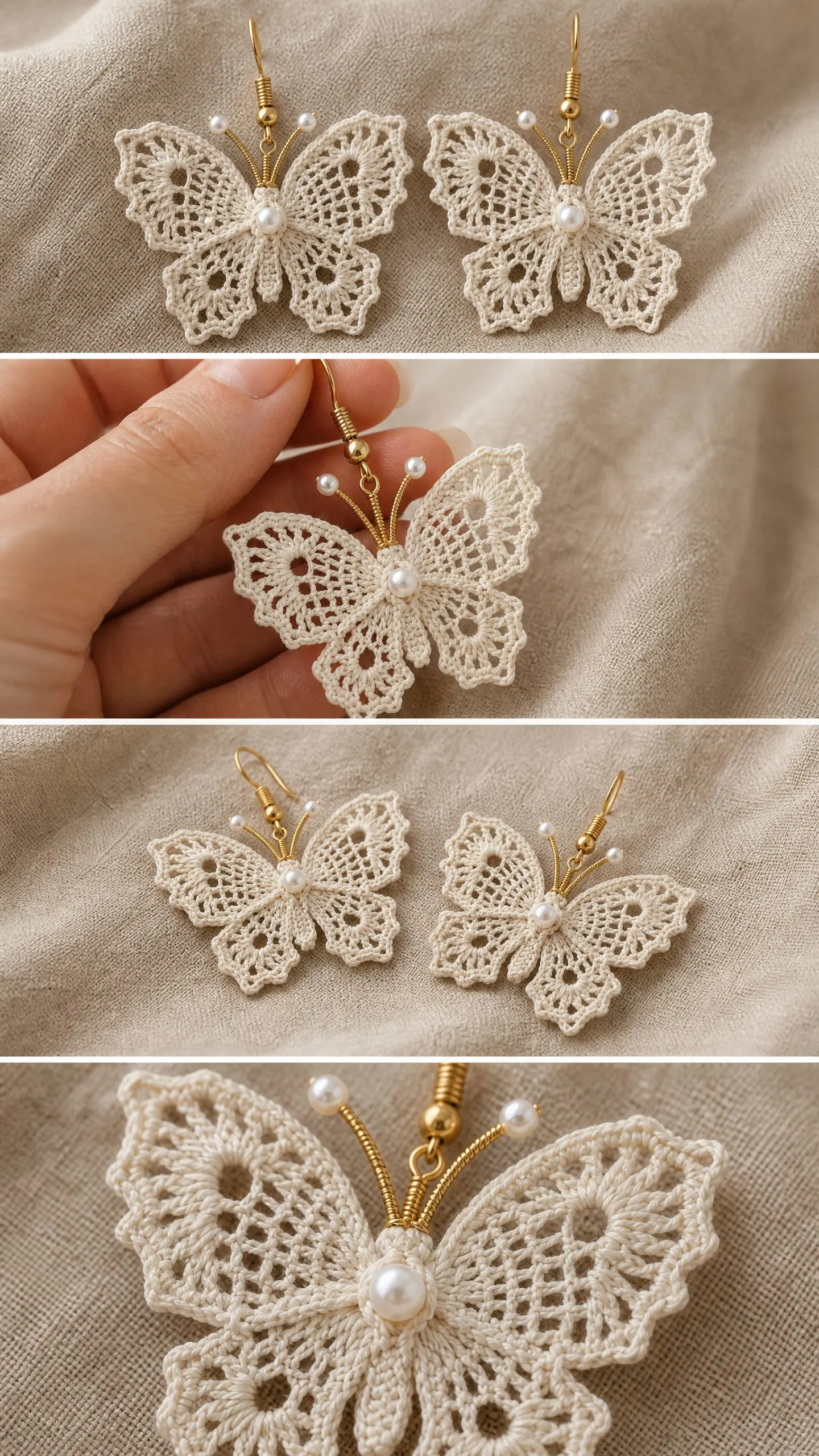 Elegant Lace Butterfly Earrings Free Crochet Pattern