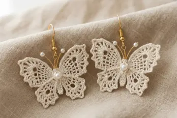 Elegant Lace Butterfly Earrings Free Crochet Pattern