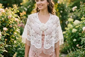 Elegant Lace Rose Shawl Free Crochet Pattern