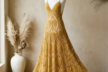 Golden Pineapple Lace Maxi Dress Free Crochet Pattern