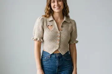Heart Cutout Crochet Cardigan Free Crochet Pattern