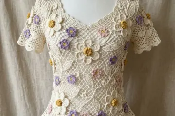 Irish Lace Floral Blouse Free Crochet Pattern