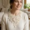 Ivory Floral Lace Collar Necklace Free Crochet Pattern