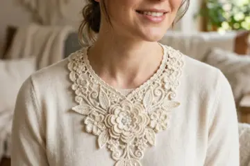 Ivory Floral Lace Collar Necklace Free Crochet Pattern