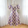 Lavender Checkered Crochet Dress Free Crochet Pattern