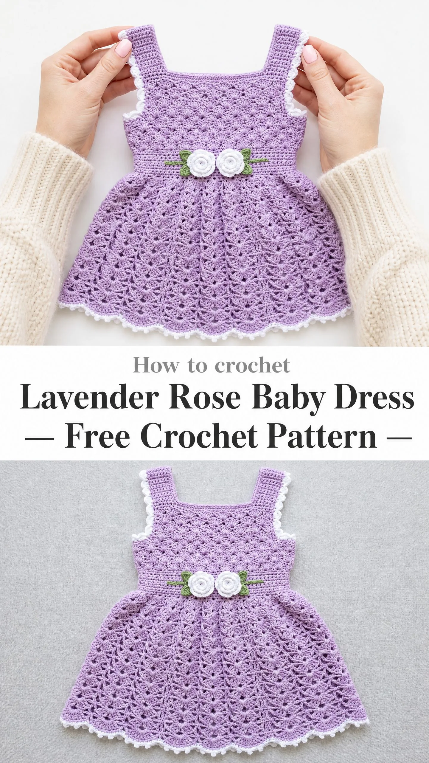 Lavender Rose Baby Dress Free Crochet Pattern