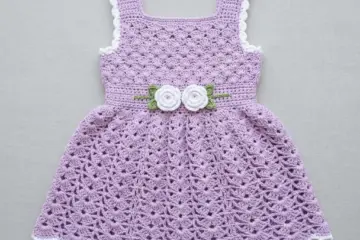 Lavender Rose Baby Dress Free Crochet Pattern