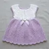 Lavender & White Baby Dress Free Crochet Pattern