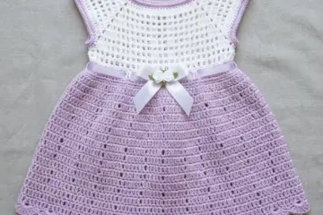 Lavender & White Baby Dress Free Crochet Pattern
