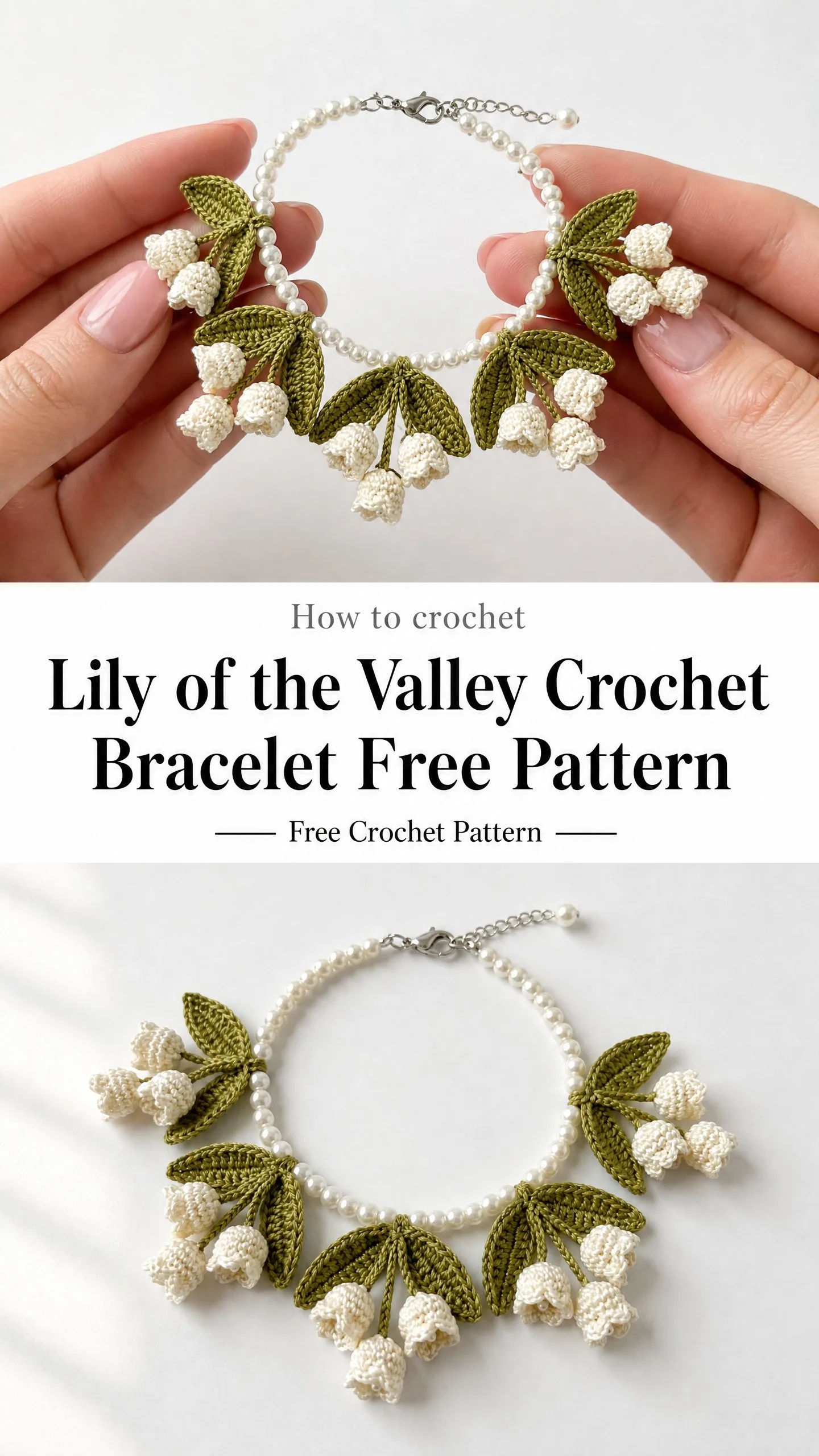 Lily of the Valley Crochet Bracelet Free Pattern