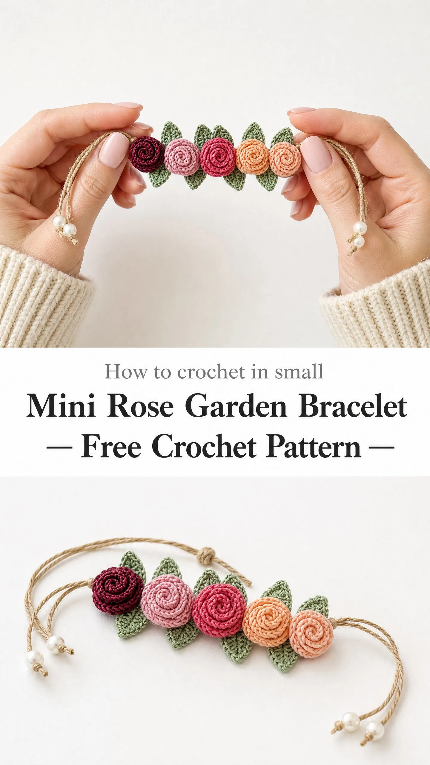 Mini Rose Garden Bracelet Free Crochet Pattern