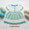 Mint Daisy Baby Dress Free Crochet Pattern