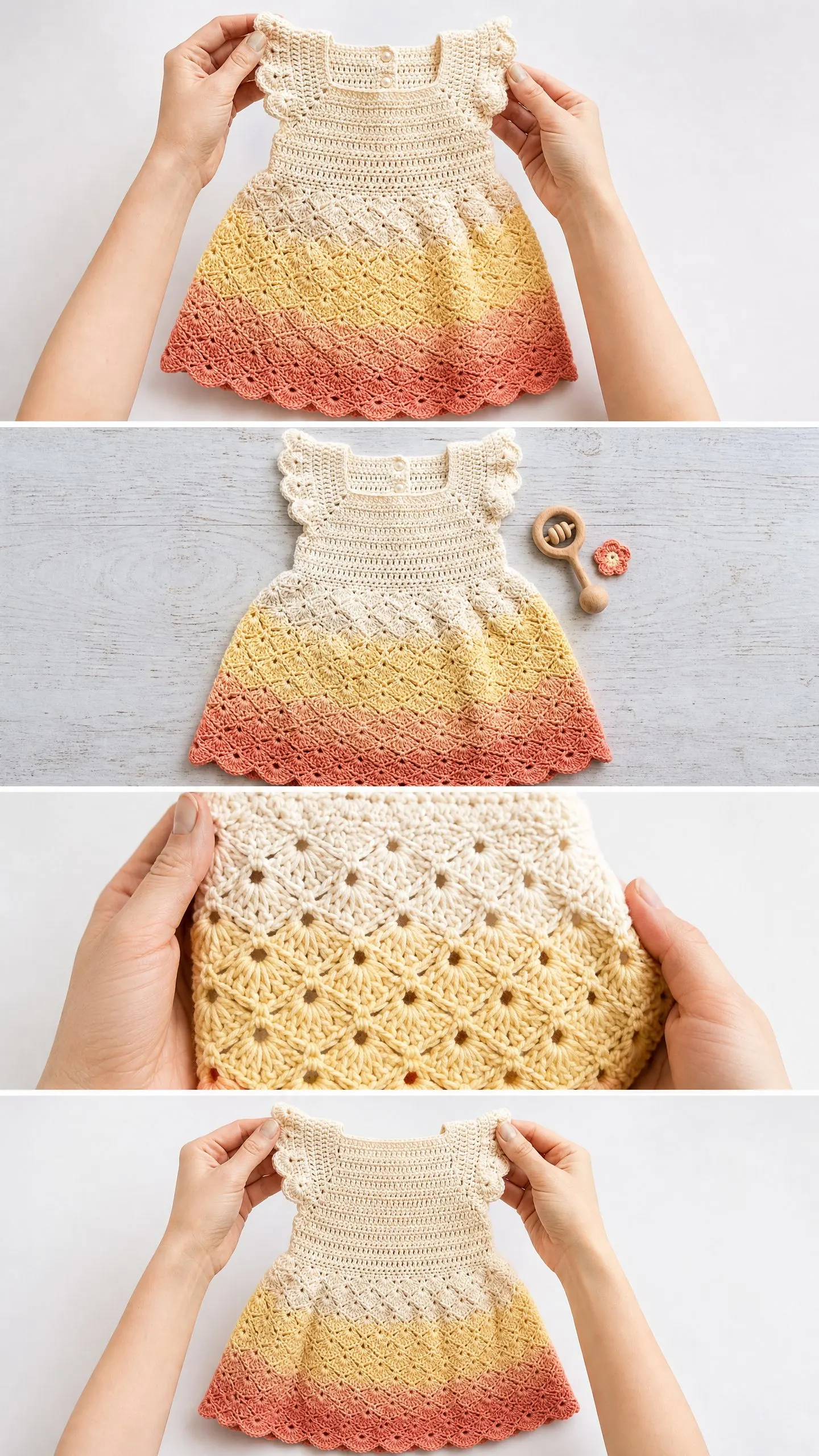 Ombre Sunset Baby Dress Free Crochet Pattern