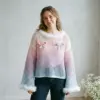 Pastel Ombre Bow Sweater Free Crochet Pattern