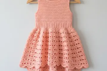 Peach High-Low Girls Dress Free Crochet Pattern
