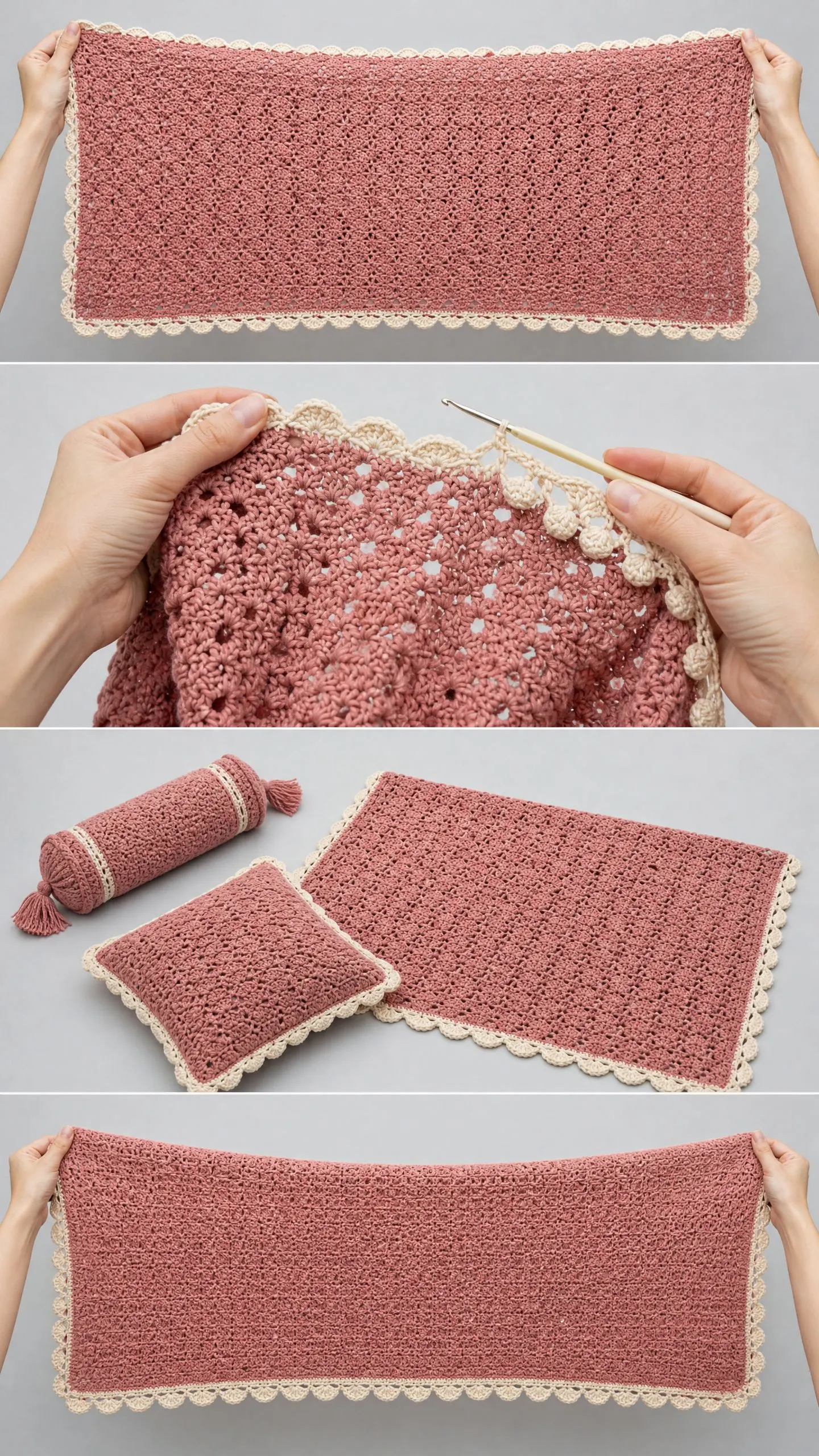 Pink Lace Sofa Cover Set Free Crochet Pattern