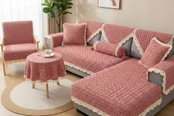 Pink Lace Sofa Cover Set Free Crochet Pattern