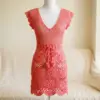 Pink Openwork Mini Dress Free Crochet Pattern