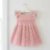 Pink Ruffled Baby Dress Free Crochet Pattern
