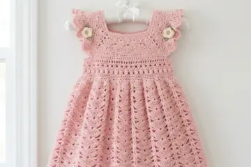 Pink Ruffled Baby Dress Free Crochet Pattern