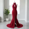 Red Diamond Lattice Mermaid Gown Free Crochet Pattern