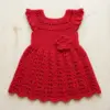 Red Ruffle Sleeve Baby Dress Free Crochet Pattern