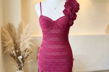 Rosette Shoulder Mini Dress Free Crochet Pattern
