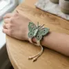 Sage Butterfly Macrame Bracelet Free Crochet Pattern