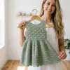 Sage Shell Stitch Baby Dress Free Crochet Pattern