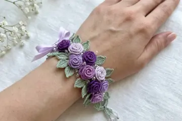 Sakura Rose Crochet Bracelet Free Crochet Pattern