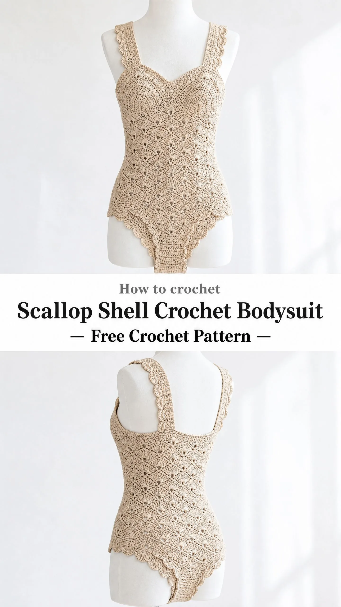 Scallop Shell Crochet Bodysuit Free Crochet Pattern