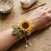 Sunflower Macramé Bracelet Free Crochet Pattern