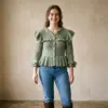 Victorian Ruffle Peplum Cardigan Free Crochet Pattern