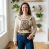 Woodland Owl Lace Sweater Free Crochet Pattern