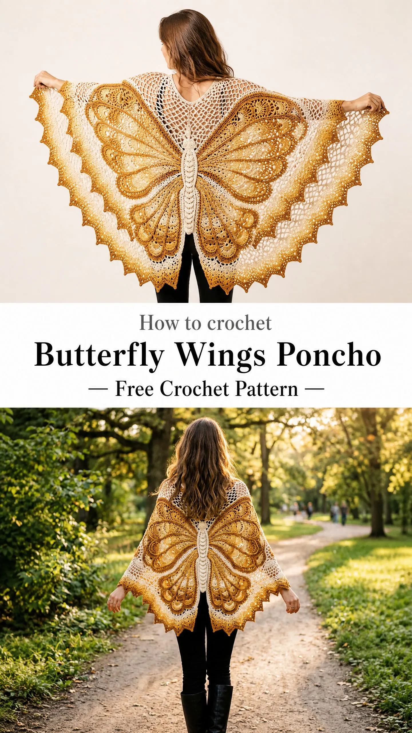 Butterfly Wings Poncho Free Crochet Pattern