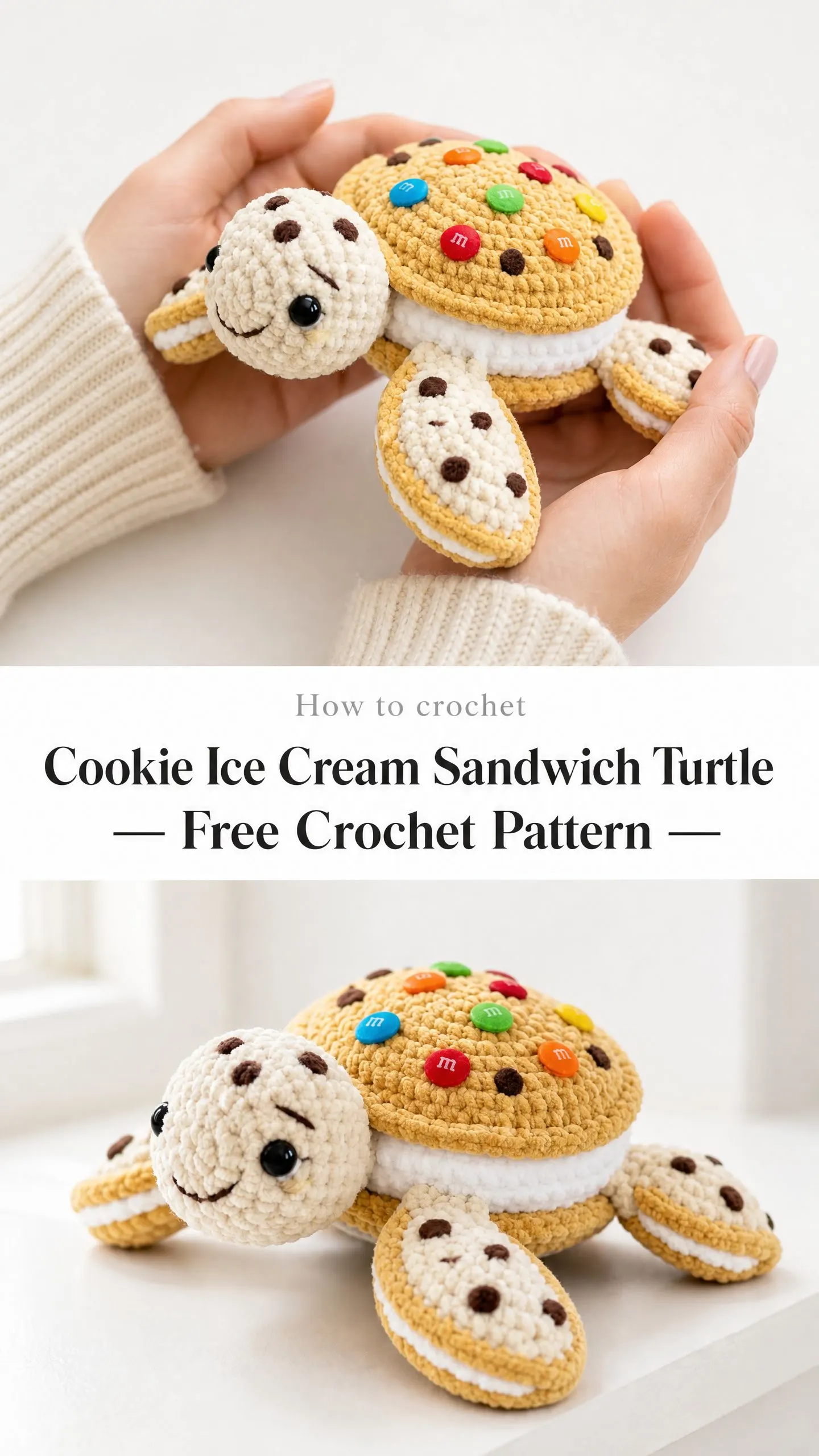 Cookie Ice Cream Sandwich Turtle Free Crochet Pattern