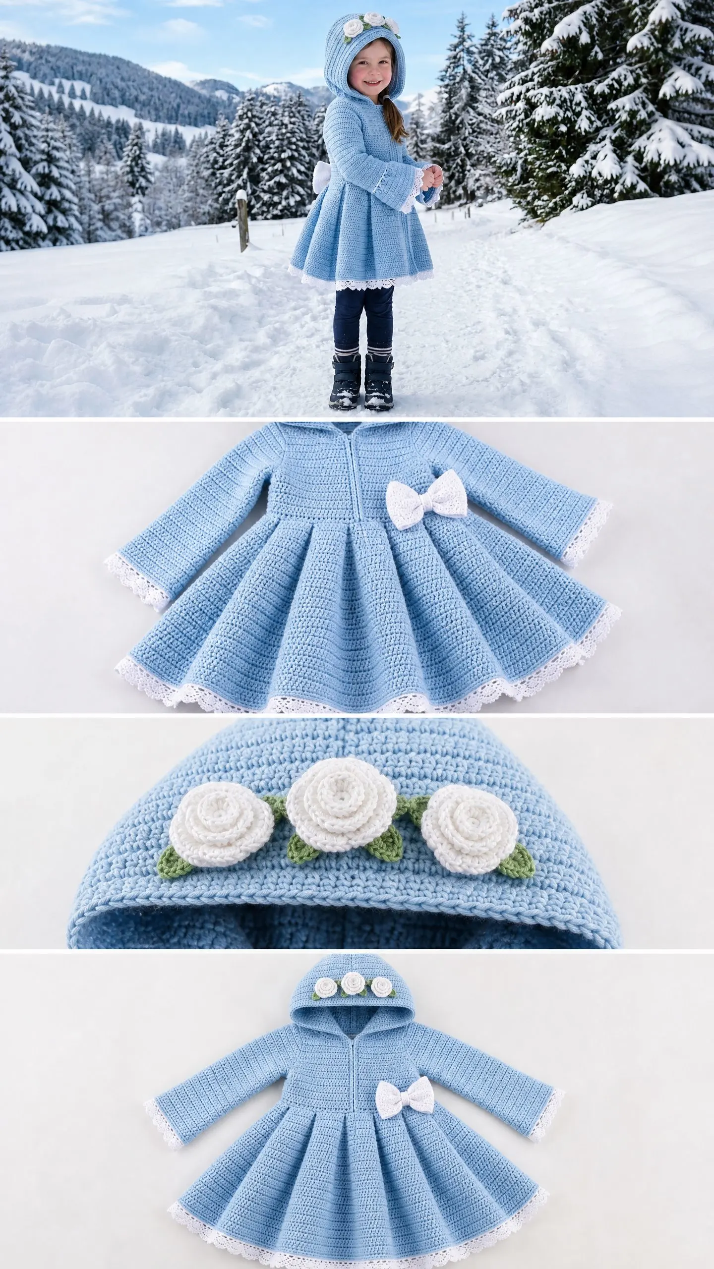 Elsa-Inspired Hooded Coat Free Crochet Pattern