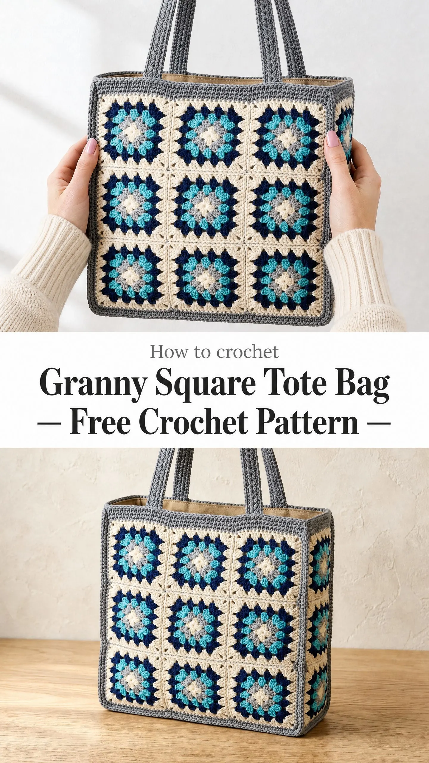 Granny Square Tote Bag Free Crochet Pattern