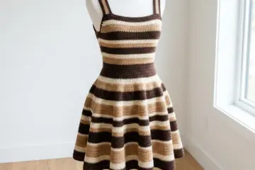 Striped Flared Mini Dress Free Crochet Pattern