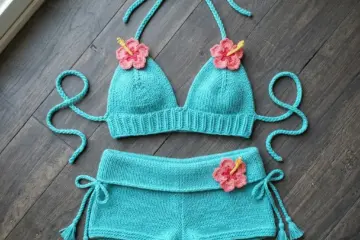Tropical Hibiscus Bikini Set Free Crochet Pattern
