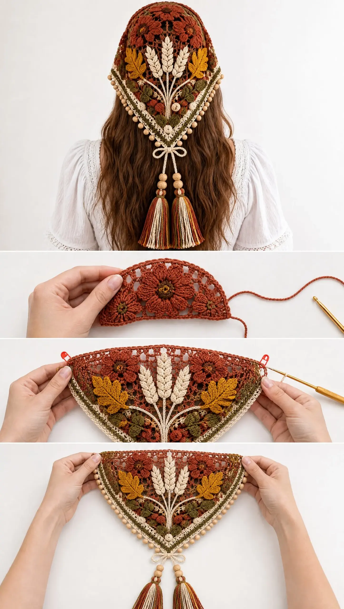 Autumn Harvest Headscarf Crochet Pattern