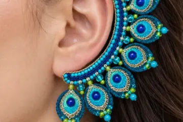 Beaded Peacock Ear Cuff Crochet Pattern