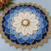 Blue Ombre Gold Placemat Crochet Pattern
