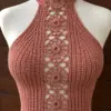 Dusty Rose Lace Halter Top Crochet Pattern