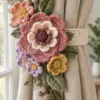 Layered Floral Curtain Tieback Crochet Pattern